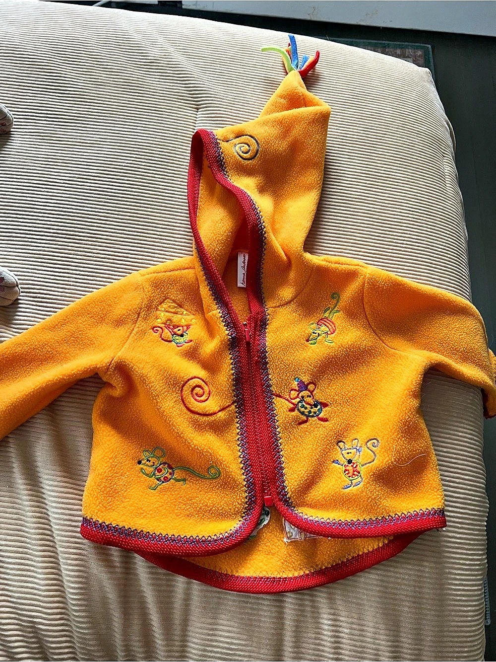 Hanna Andersson Kids Hooded Embroidered Cape in Orange
